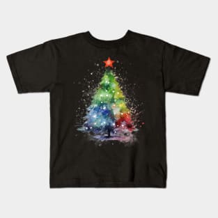 Watercolor Christmas Tree Kids T-Shirt